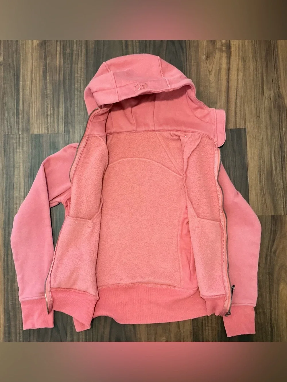 Lululemon Coral Pink Full-Zip Hooded Jacket Women’s Estimated Small